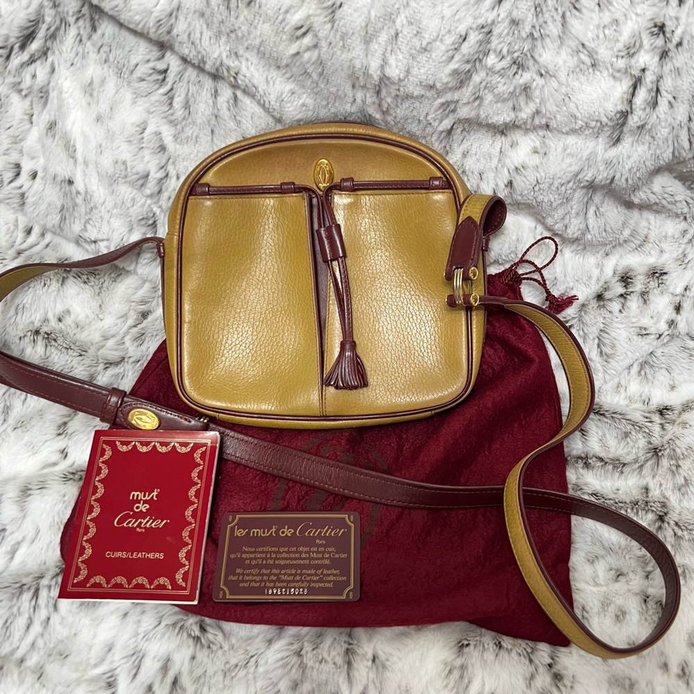 Authentic Cartier Leather Crossbody Bag